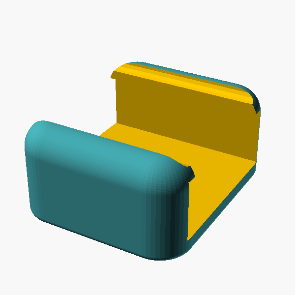 OpenSCAD render of Cable clip