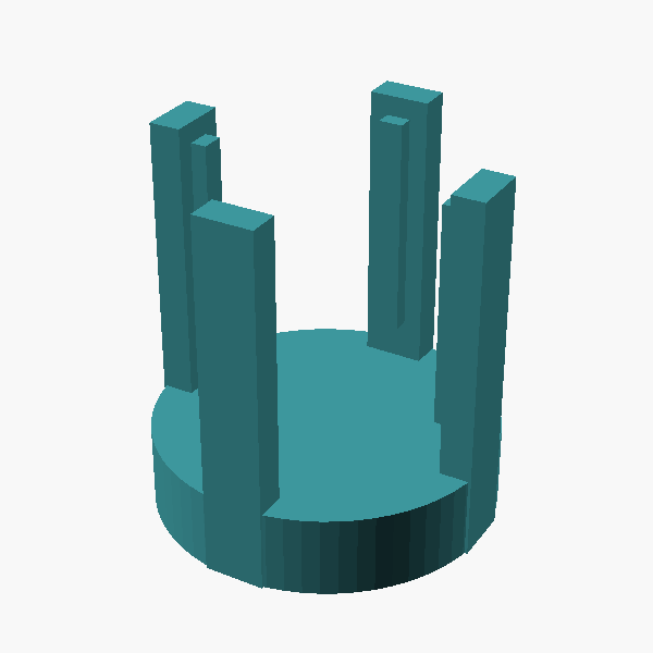 OpenSCAD render of Fork claw coupler (secondary concept)
