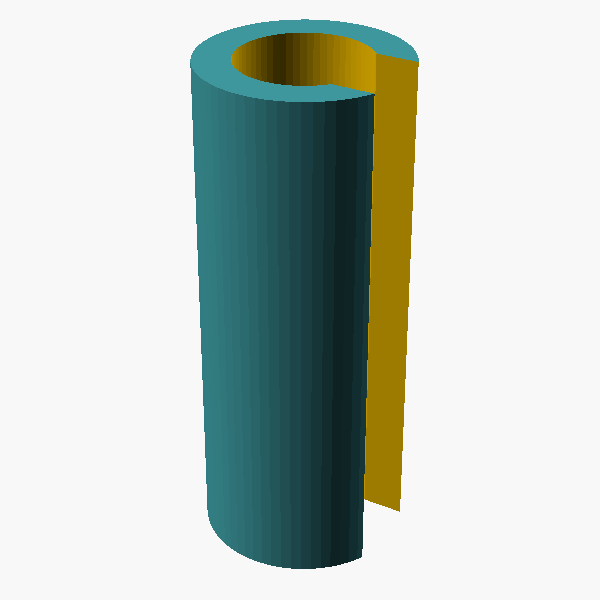 OpenSCAD render of TPU sleeve liner (secondary concept)