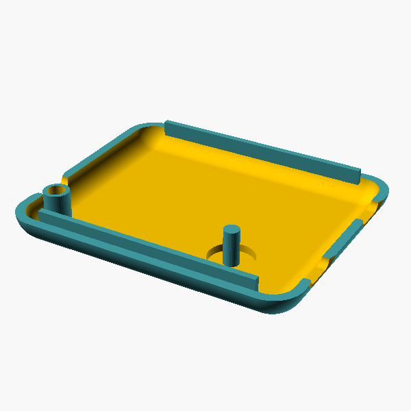 OpenSCAD render of Controller box lid, version D