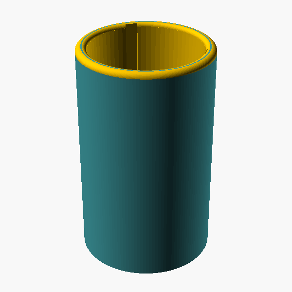 OpenSCAD render of Knob cup