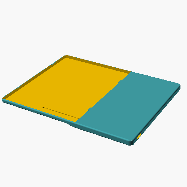 OpenSCAD render of Combined pane pack, north-window option (D)
